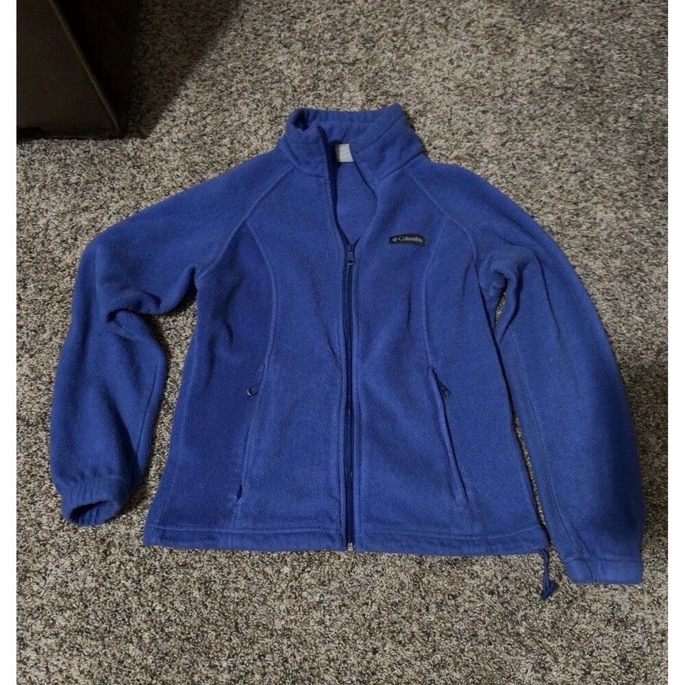 Columbia Women’s PM Petite Medium Purple Full Zip Fleece Jacket Zip Pockets